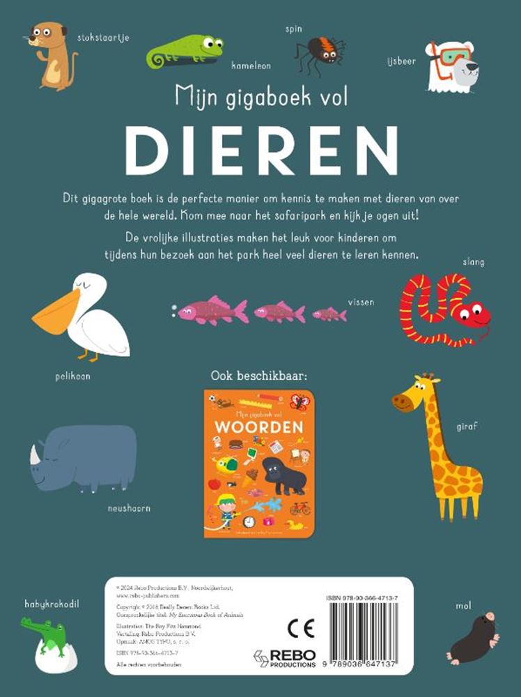 Afbeelding laden in galerijviewer, Rebo publishers mijn gigaboek vol dieren 0+