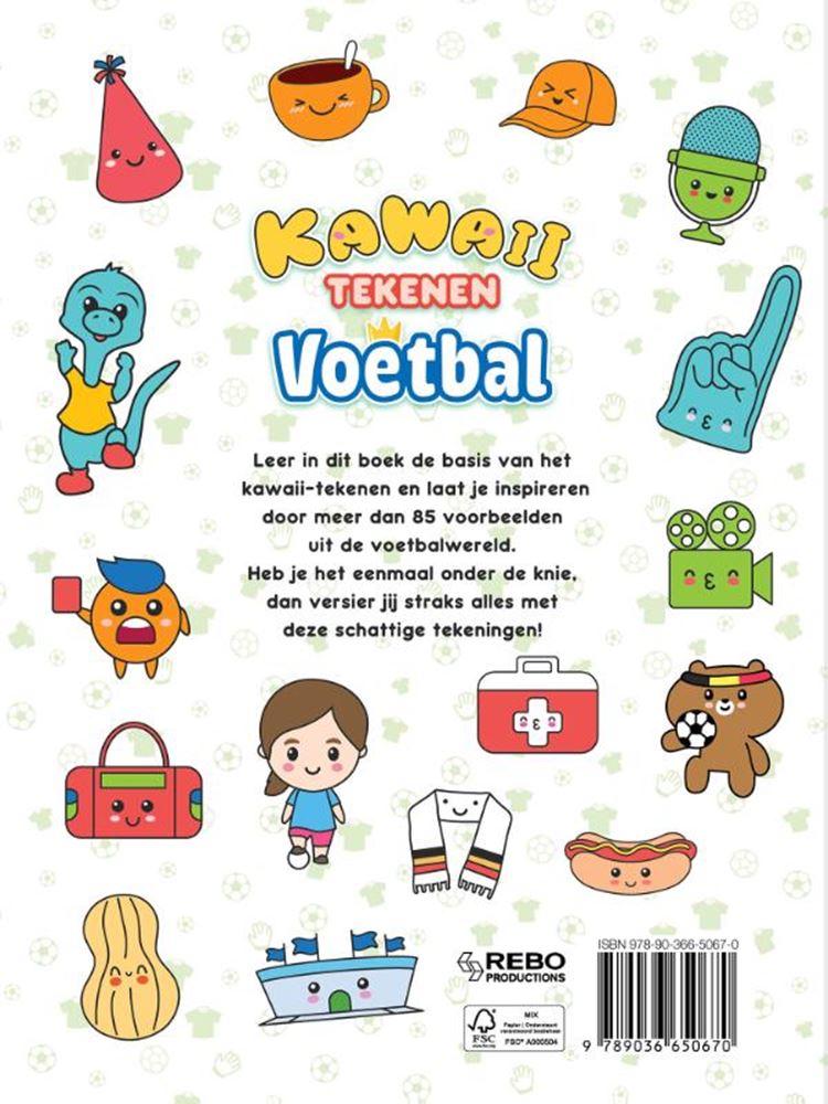Afbeelding laden in galerijviewer, Rebo publishers kawaii tekenen voetbal 6+