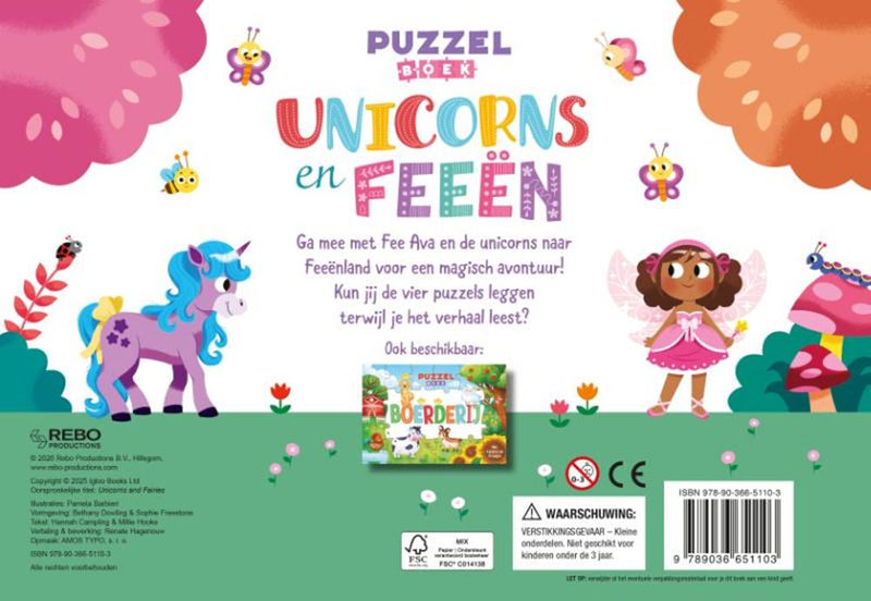 Afbeelding laden in galerijviewer, Unicorns en feeën - puzzelboek 4+