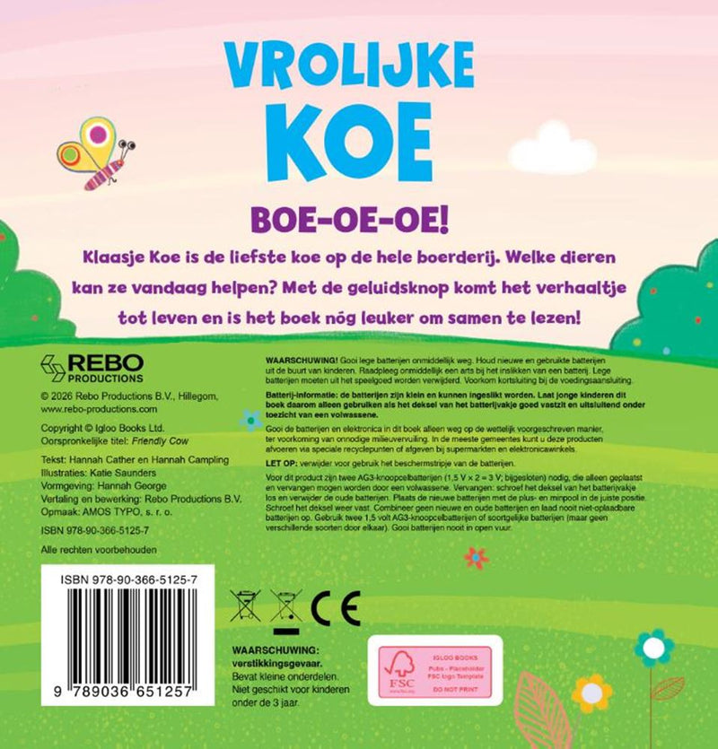 Chargez l'image dans la visionneuse de la galerie, Rebo publishers vrolijke koe - geluidenboek