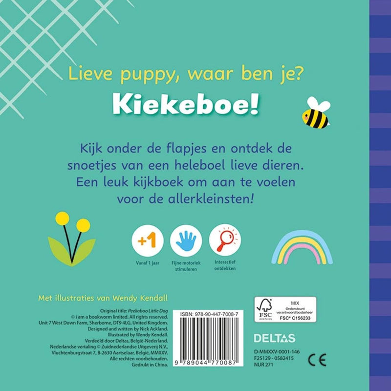Afbeelding laden in galerijviewer, Deltas kiekeboe lieve puppy - kartonboekje met flapjes