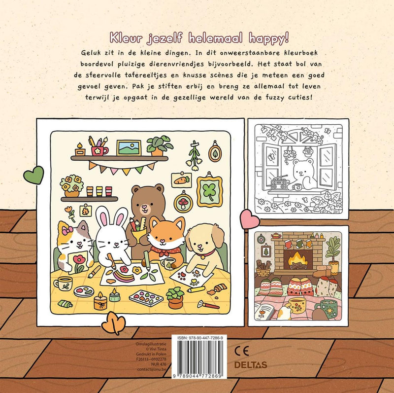 Afbeelding laden in galerijviewer, Deltas fuzzy cuties cute comfy kleurboek vivi tinta
