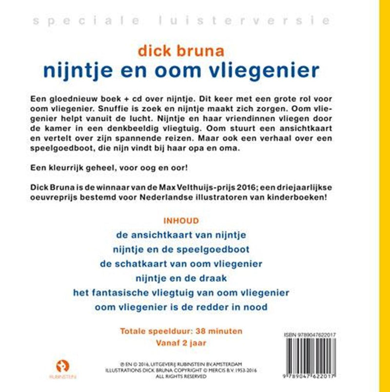 Chargez l'image dans la visionneuse de la galerie, Nijntje en oom vliegenier (boek+cd). 3+