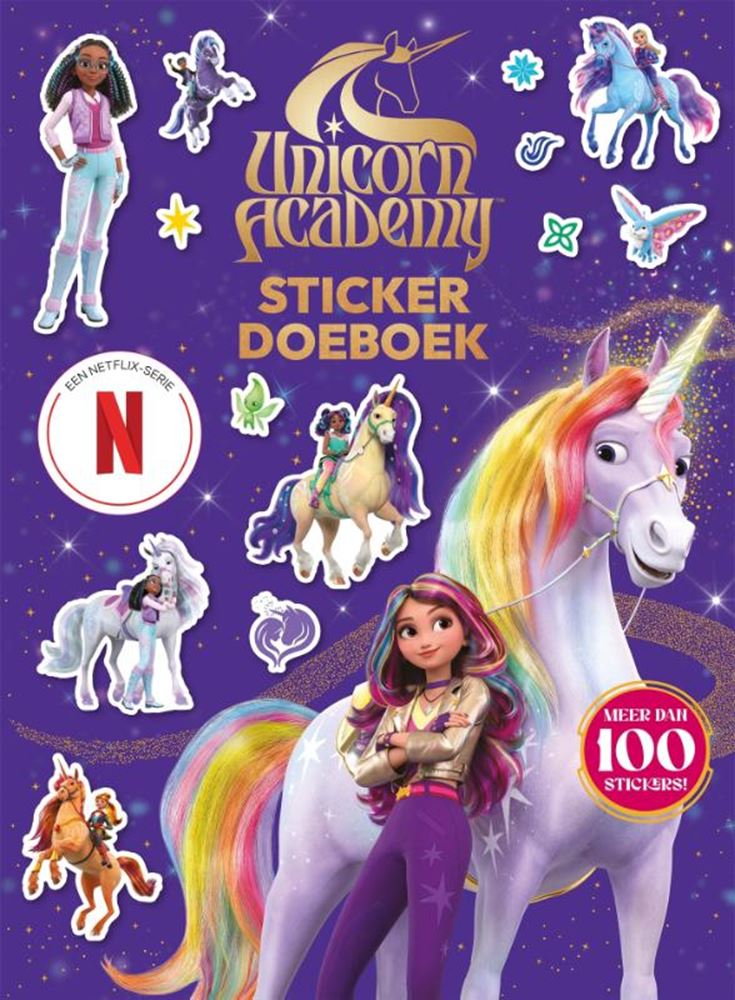 Afbeelding laden in galerijviewer, Big balloon unicorn academy sticker doeboek 4+