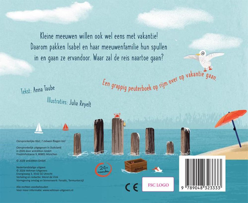 Afbeelding laden in galerijviewer, Kartonboek 7 meeuwen op vakantie! 2+
