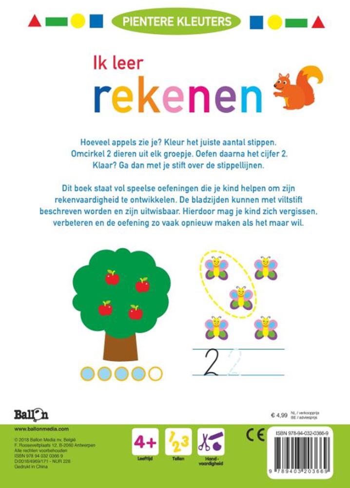 Afbeelding laden in galerijviewer, Standaard uitgeverij ik leer rekenen (wipe and clean) 4+