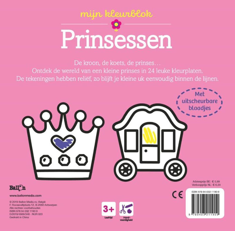 Afbeelding laden in galerijviewer, De ballon kleurblok junior - prinsessen (dikke. 3+