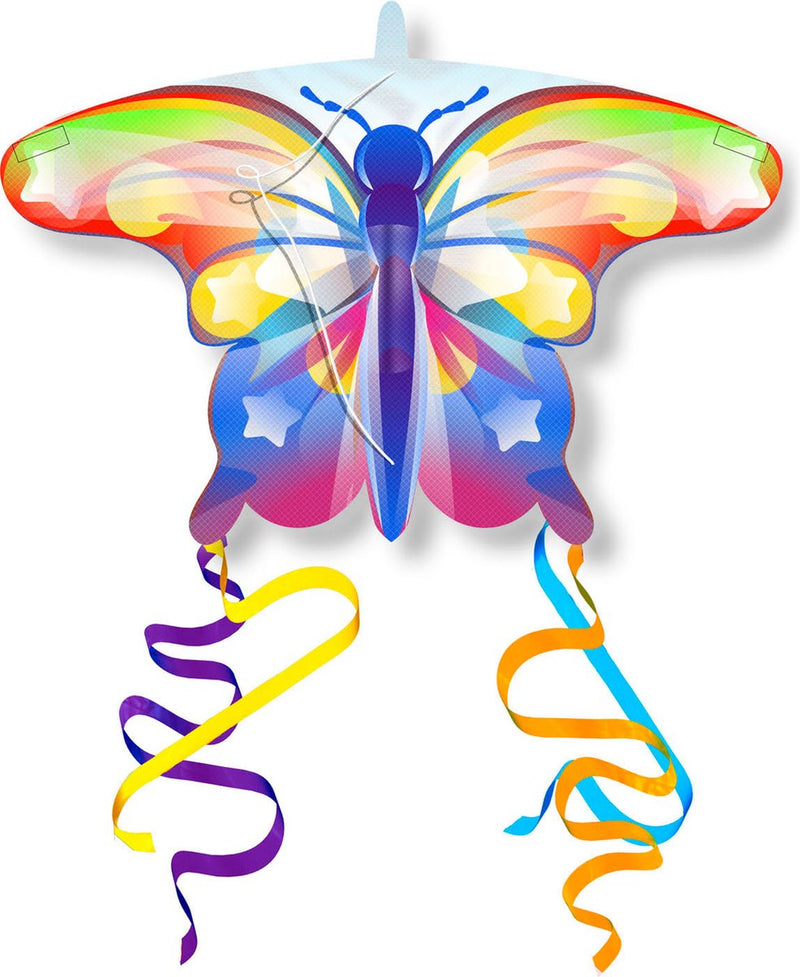 ギャラリービューアに画像をロードする, Kites ready 2 fly - pop-up mini nylon vlieger vlinder regenboog