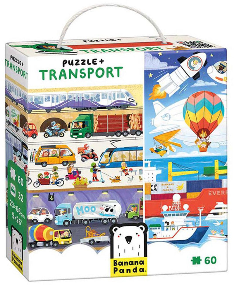Chargez l'image dans la visionneuse de la galerie, Banana panda puzzel transport educatief speelgoed voertuigen 60 stukjes.
