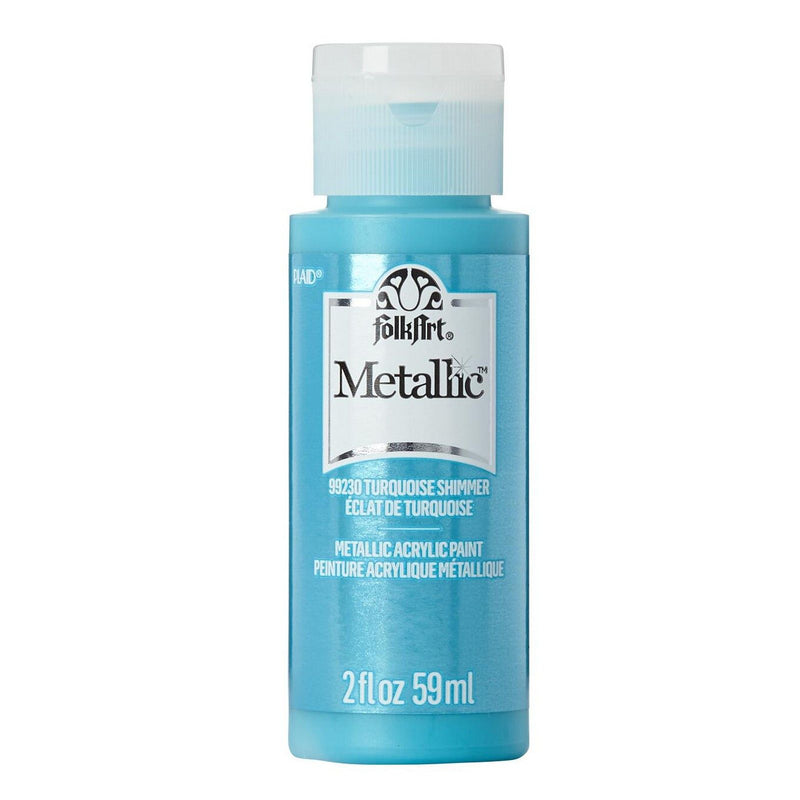 Load image into Gallery viewer, Folkart • metallic acrylic paint turquoise shimmer 59ml