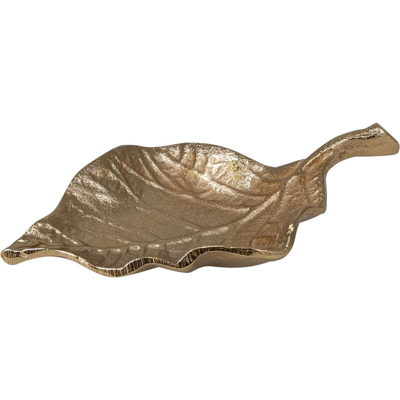 Afbeelding laden in galerijviewer, Home styling blad schaaltje metaal 3 ass vorm goudkleur