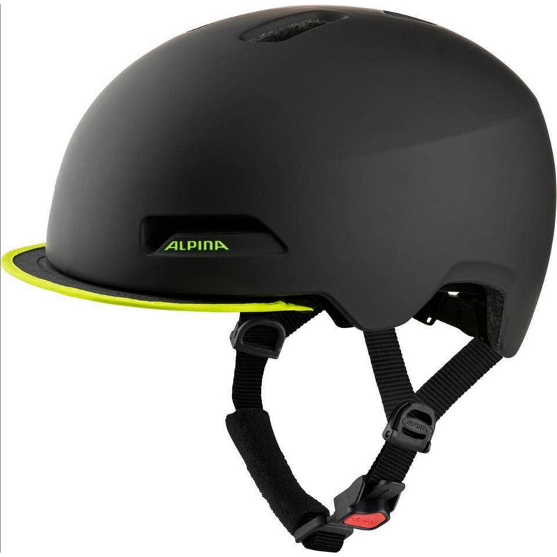 Chargez l'image dans la visionneuse de la galerie, Alpina sports urban helm brooklyn 57-61 mat zwart geel