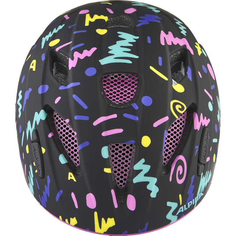 Load image into Gallery viewer, Olympic sportswear alpina sports kinderhelm ximo flash black-confetti 49-54 mat