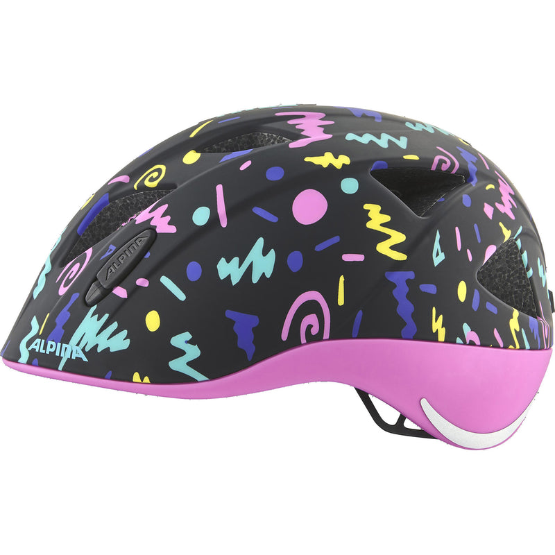 Load image into Gallery viewer, Olympic sportswear alpina sports kinderhelm ximo flash black-confetti 49-54 mat