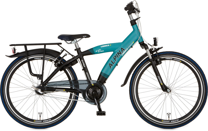 Load image into Gallery viewer, Alpina yabber j24 jet black metallic matt - pacific blue m.