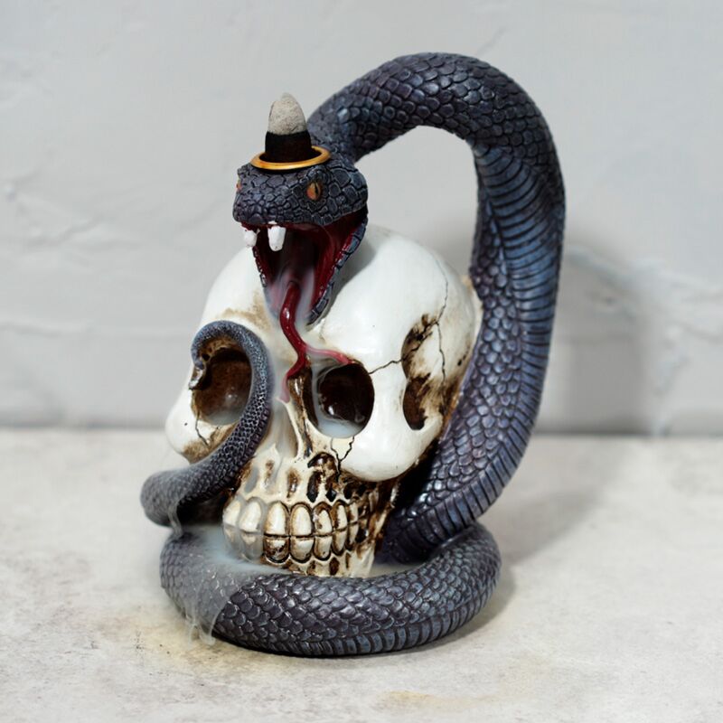 Laden Sie das Bild in Galerie -Viewer, Slang en schedel backflow wierookhouder