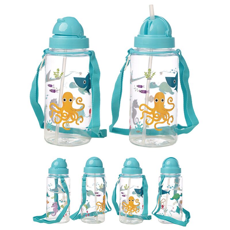 ギャラリービューアに画像をロードする, Zeedieren duurzame bpa-vrij 450ml kinder waterfles rietje