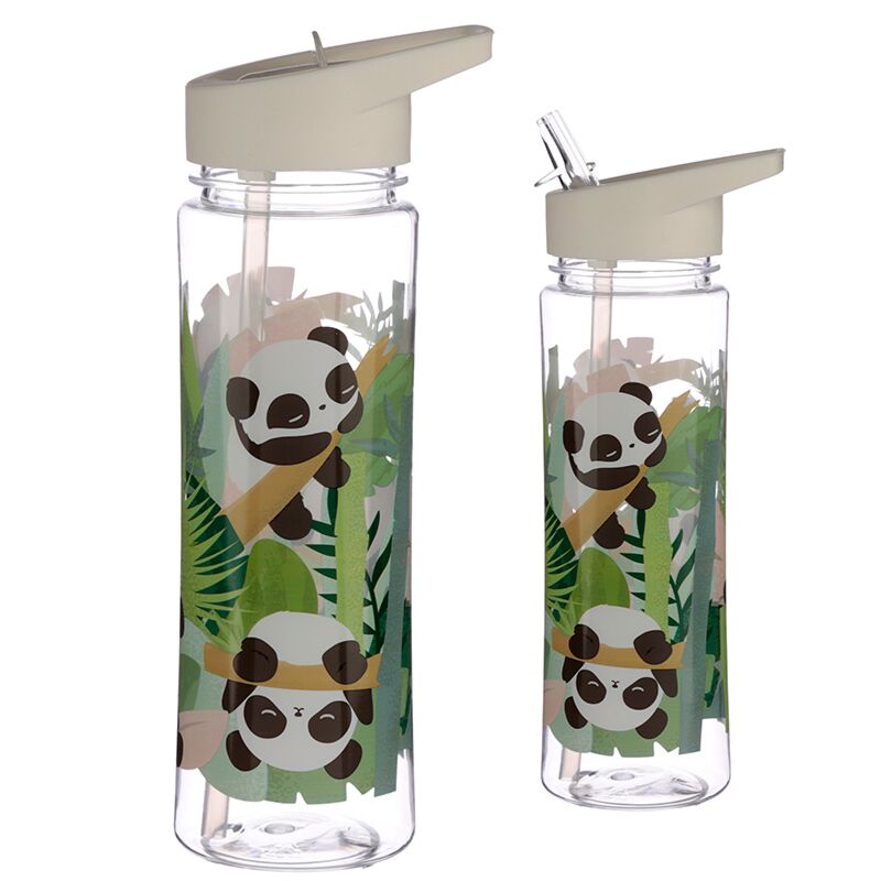 Cargue la imagen en el visor de la galería, Panda duurzame 550ml waterfles flip straw
