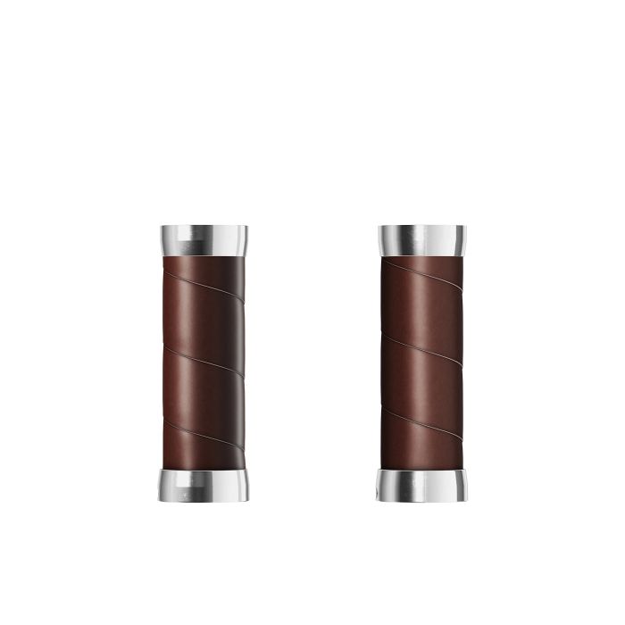 Afbeelding laden in galerijviewer, Brooks slender leather grips (100+100mm) - antic brown