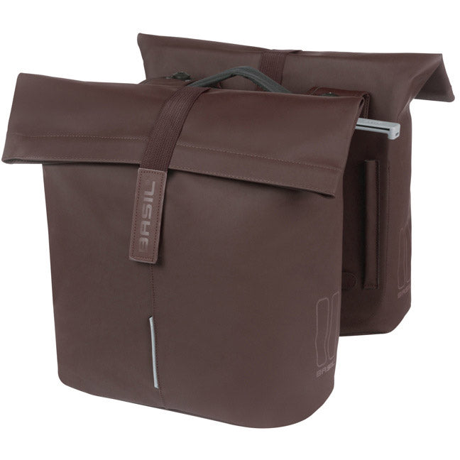 Chargez l'image dans la visionneuse de la galerie, Basil dubbele fietstas city mik 28-32 liter - roasted brown