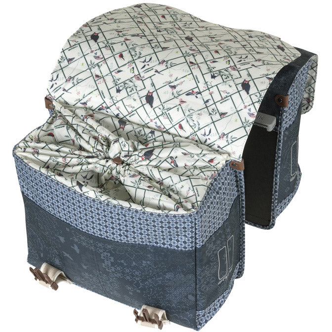 Load image into Gallery viewer, Basil dubbele fietstas bohème mik 35 liter - indigo blauw