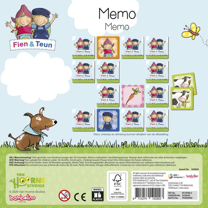 Afbeelding laden in galerijviewer, Fien teun memo spelletje - geheugen spel educatief spelgoed - boerderij - bambolino toys - vanaf 3 jaar
