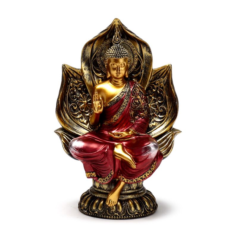 Cargue la imagen en el visor de la galería, Rood goud thaise boeddha zittende lotus