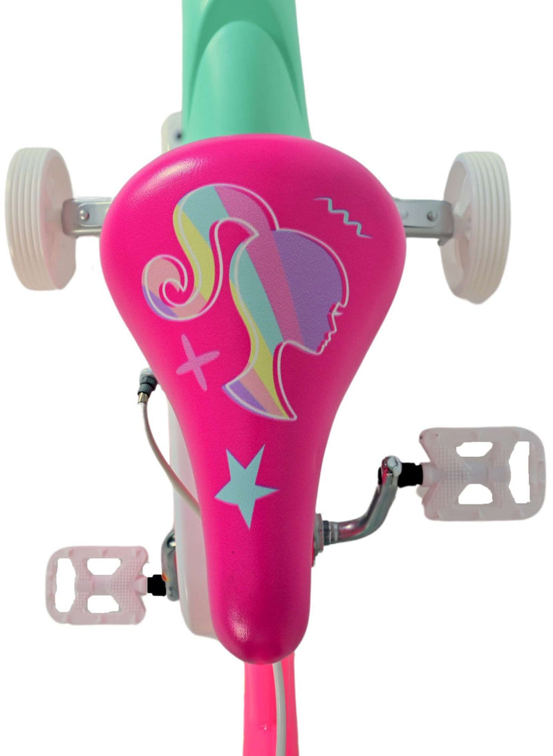 Afbeelding laden in galerijviewer, Volare barbie kinderfiets - meisjes - 12 inch - roze - twee handremmen