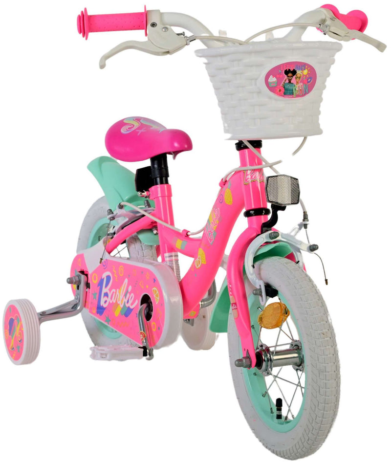 Afbeelding laden in galerijviewer, Volare barbie kinderfiets - meisjes - 12 inch - roze - twee handremmen