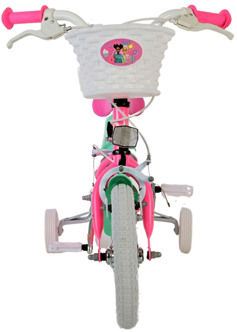 Afbeelding laden in galerijviewer, Volare barbie kinderfiets - meisjes - 12 inch - roze - twee handremmen