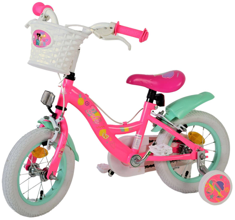 Afbeelding laden in galerijviewer, Volare barbie kinderfiets - meisjes - 12 inch - roze - twee handremmen