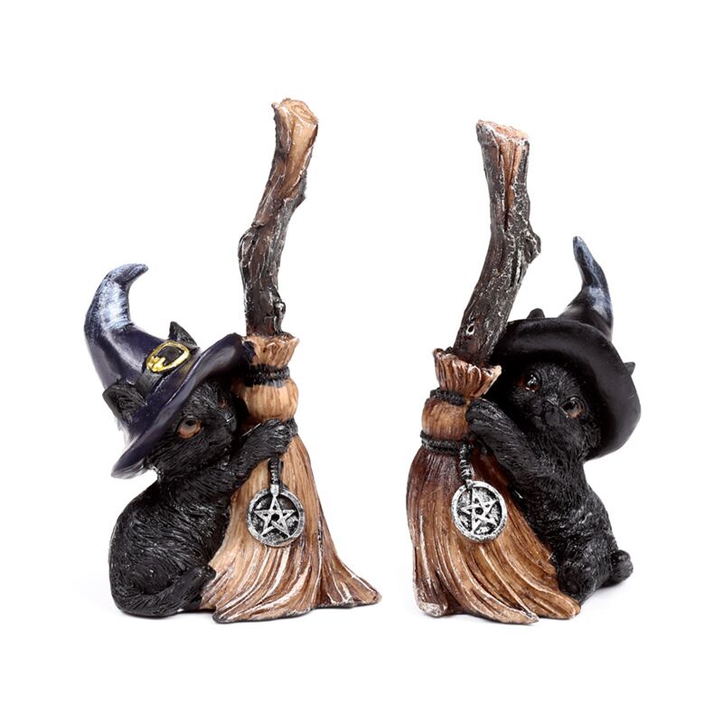 ギャラリービューアに画像をロードする, Heksen zwarte kat met bezem