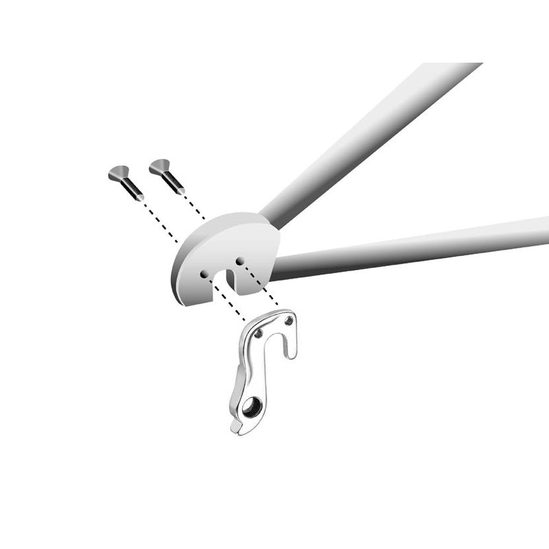 Afbeelding laden in galerijviewer, derailleurhanger GH-165 59,2 mm zilver