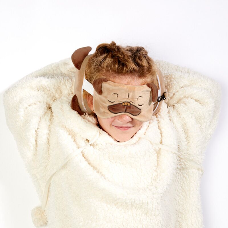 Load image into Gallery viewer, Ty relaxeazzz mopshond rond pluche reiskussen slaapmasker