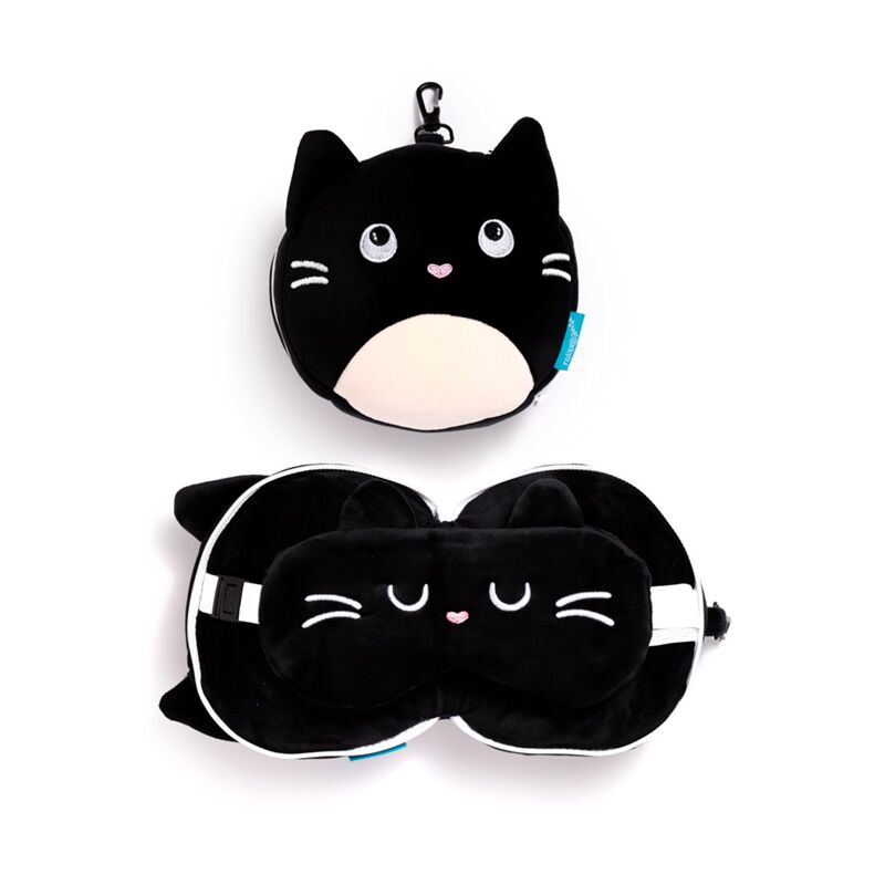 Load image into Gallery viewer, Ty relaxeazzz feline fine rond reiskussen slaapmasker