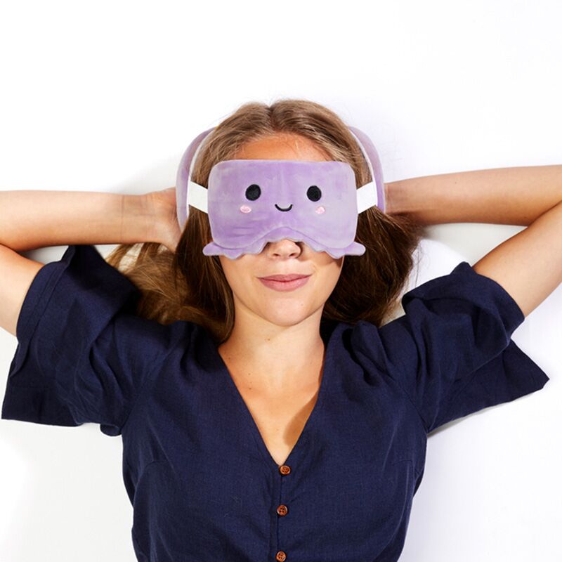 Load image into Gallery viewer, Ty relaxeazzz pluche octopus rond reiskussen slaapmasker