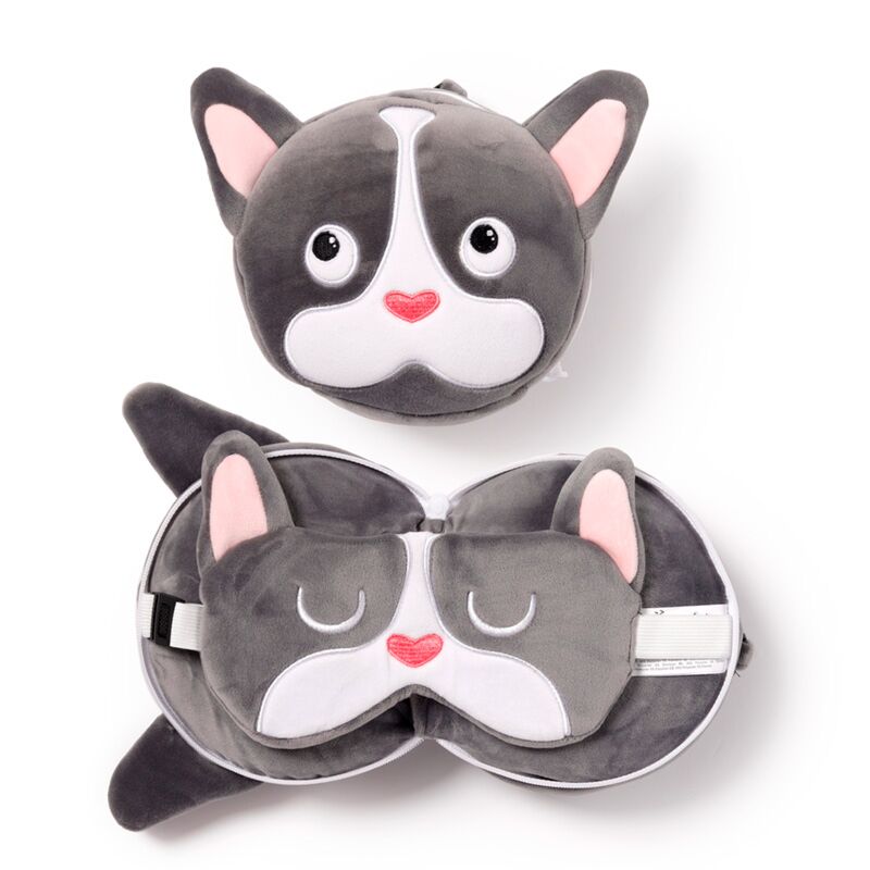 Cargue la imagen en el visor de la galería, Relaxeazzz franse bulldog rond reiskussen slaapmasker
