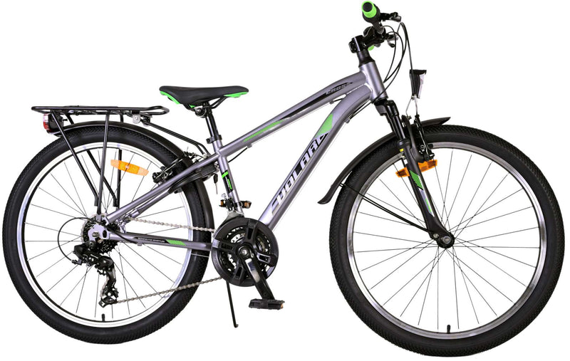 Load image into Gallery viewer, Volare Cross Kinderfiets - Jongens - 24 inch - Grijs - 18 versnellingen - Twee handremmen