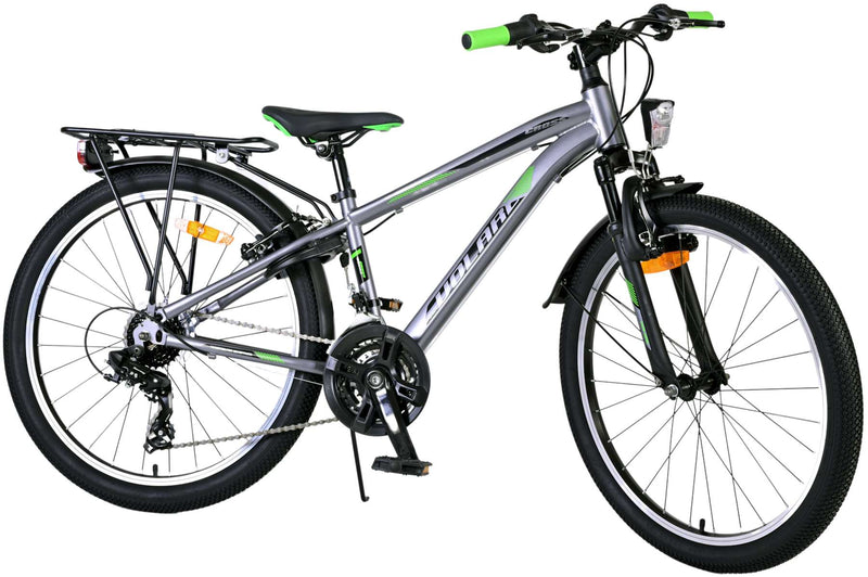Load image into Gallery viewer, Volare Cross Kinderfiets - Jongens - 24 inch - Grijs - 18 versnellingen - Twee handremmen