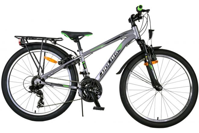 Load image into Gallery viewer, Volare Cross Kinderfiets - Jongens - 24 inch - Grijs - 18 versnellingen - Twee handremmen