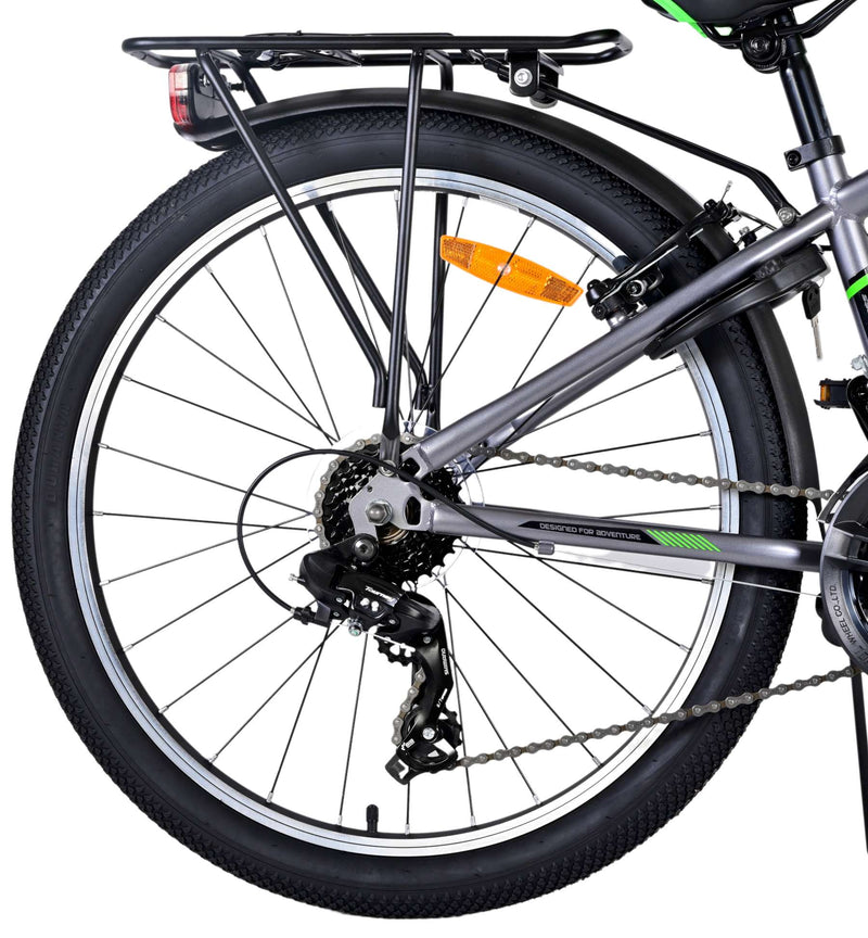 Load image into Gallery viewer, Volare Cross Kinderfiets - Jongens - 24 inch - Grijs - 18 versnellingen - Twee handremmen