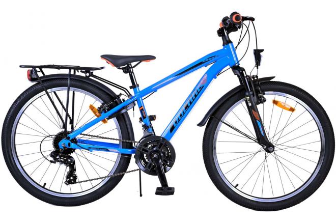 Load image into Gallery viewer, Volare Cross Kinderfiets - Jongens - 24 inch - Blauw - 18 versnellingen - Twee handremmen