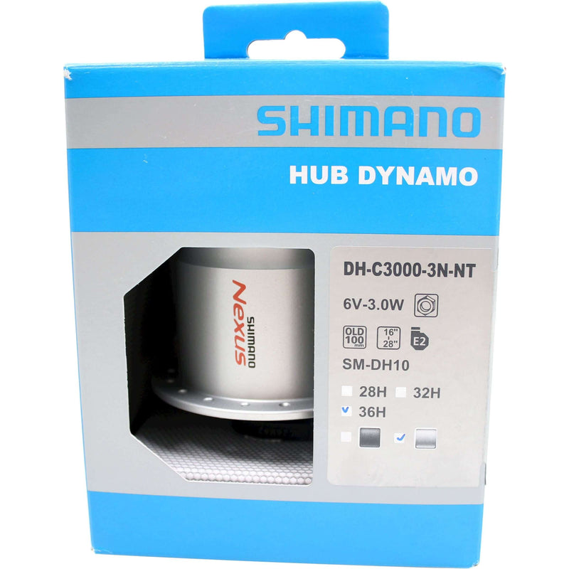 Cargue la imagen en el visor de la galería, Shimano Dynamo Naaf 100 36 Zilver Dh-C3000 6V 3.0W Moer