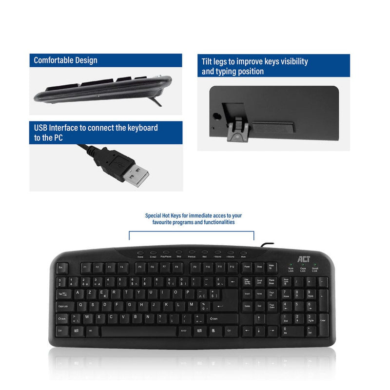 Load image into Gallery viewer, Act toetsenbord usb, azerty, zwart