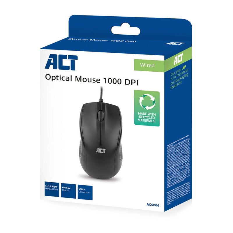 Load image into Gallery viewer, Act wired full-size optical mouse 1000 dpi, silent click
