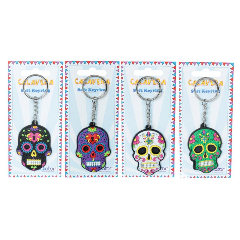 Chargez l'image dans la visionneuse de la galerie, Dia de los muertos mexicaans doodshoofd pvc sleutelhouder