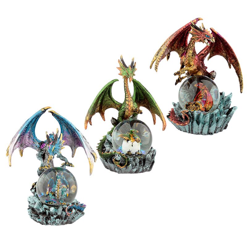 Cargue la imagen en el visor de la galería, Dark legends kristallen bol draak sneeuwbol