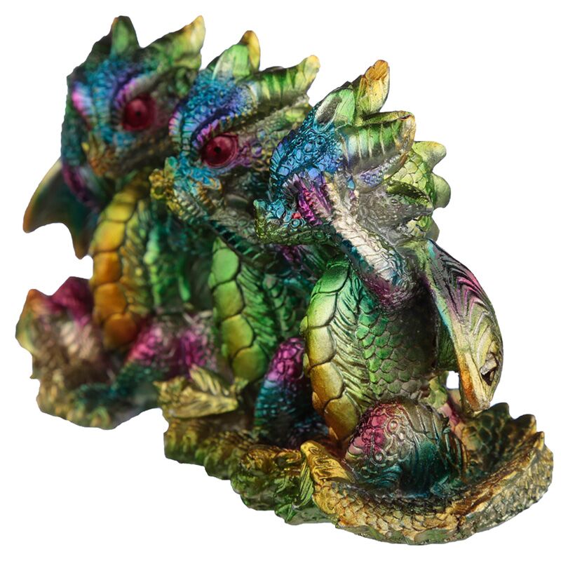 ギャラリービューアに画像をロードする, Regenboog draak metallic horen zien zwijgen