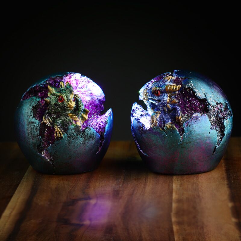 Chargez l'image dans la visionneuse de la galerie, Baby draak led geode uitkomend drakenei