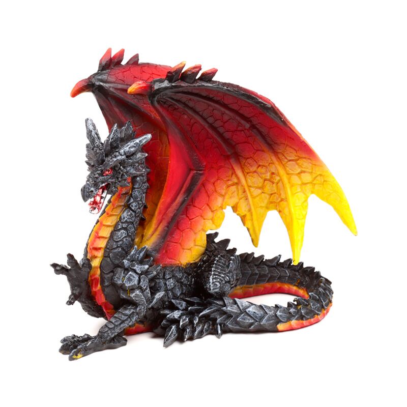 Load image into Gallery viewer, Dark legends beschermer van de nacht obsidiaan vuur draak 21cm